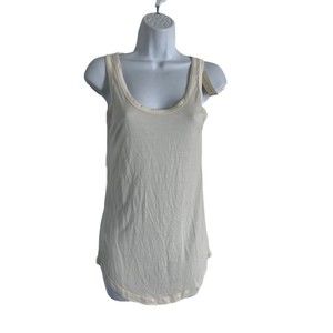 Ann Taylor Womens Tank Top Size XS Ivory Solid Sleeveless Rayon Shirt MSRP $30